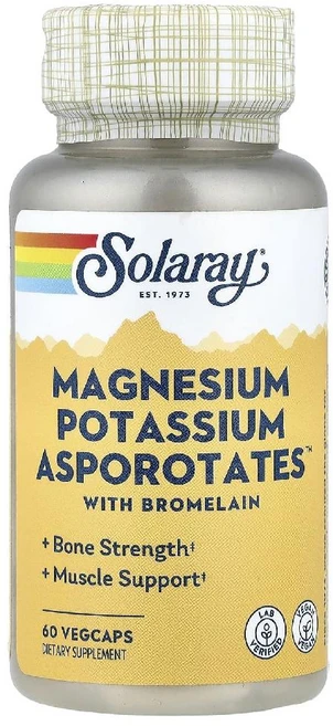 솔라레이 마그네슘 포타슘 아스포로테이트 Magnesium 브로멜라인 캡슐 60정, Solaray, 마그네슘, 칼륨, 브로멜라인 함유 아스, 1개 - 쿠팡