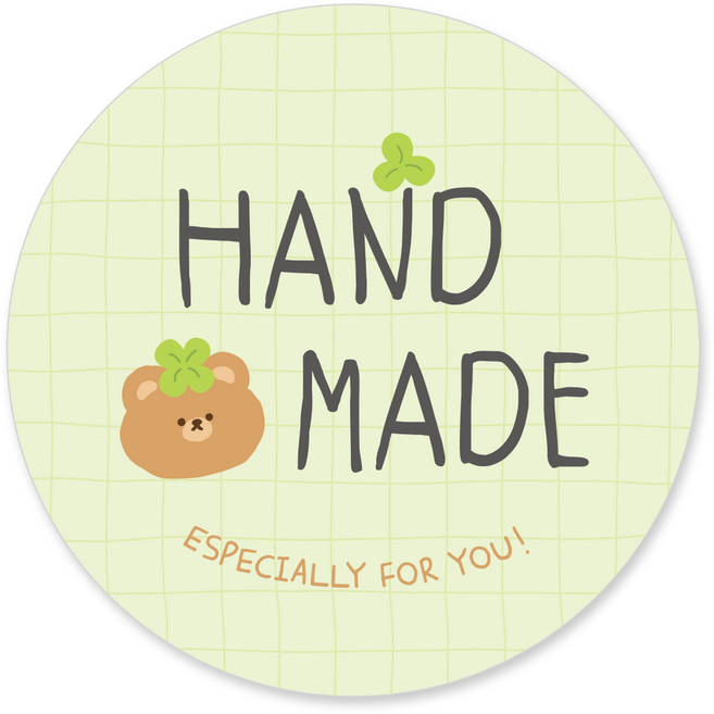 [꼬모멜로소] 로버앤보니 핸드메이드 수제 선물 포장 데코 라벨 스티커, 60장, 2.클로버