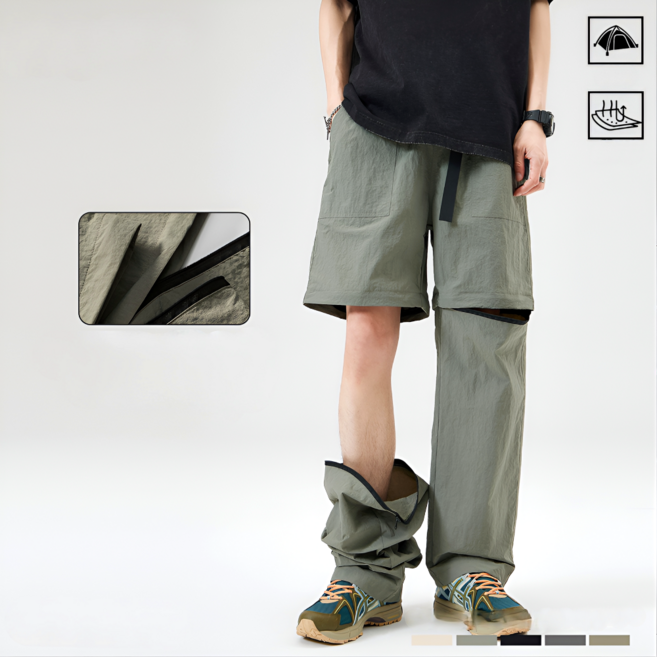 월드판다 방수 작업복 등산 바지 캠핑 남녀공용 캐주얼 반바지 긴바지