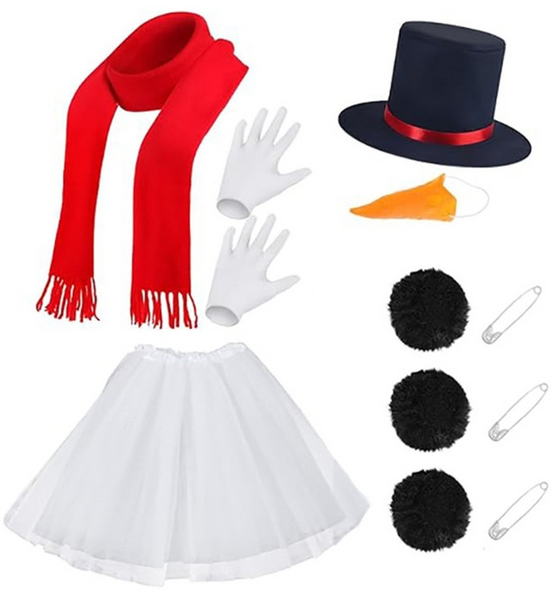 눈사람 모자 스카프 당근 코 장갑 코스프레 소품 성인용 새해 크리스마스 코스프레 의상