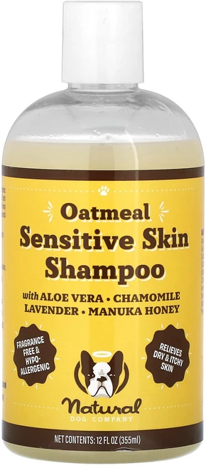 Natural Dog Company 오트밀 민감성 피부 샴푸 반려견용 향료 무함유 355ml(12fl oz), NaturalDogCompany오트밀민감성피부샴푸반려견, 1개, 355ml - 쿠팡