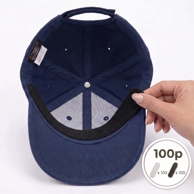 제이티 모자 땀흡수 오염방지 패드, 100개, 블랙