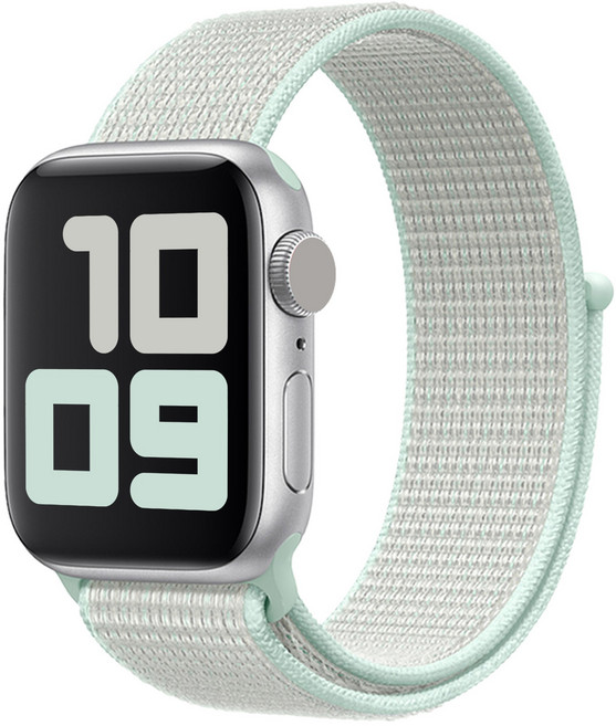 사라밴드 애플워치 호환 나일론 스포츠 벨크로핏 스트랩, 38/40/41/42mm, 애플 민트, 1개
