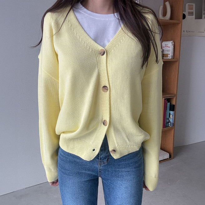 아이우먼 걸스데일리브이가디건 BNQ879M603 빅사이즈