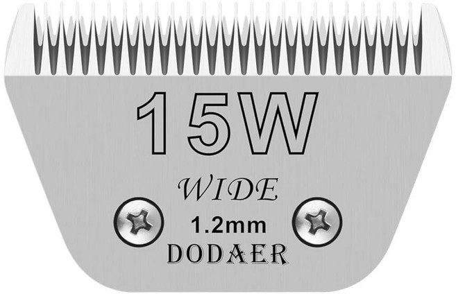 탈착식 애완견 그루밍 클리퍼 세라믹 블레이드 Andis 사이즈 10 컷 길이 1.5mm(1/16인치) Oster A5 Wahl KM10 시리즈 클리퍼와 호환 가능, 15W-1.2mm, Silver
