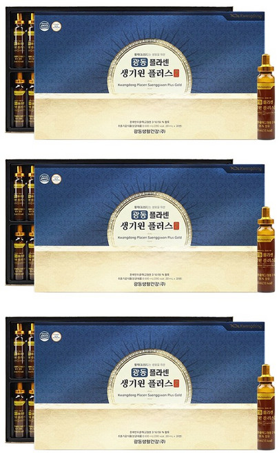 광동 플라센 생기원플러스 골드 30병 3박스 돈태반추출액 함유 제품, 600ml, 3개