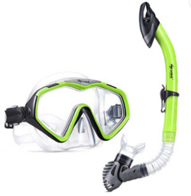 WAVE 스노쿨링마스크 스쿠버마스크 스노쿨링세트 프로기마스크, 옐로우