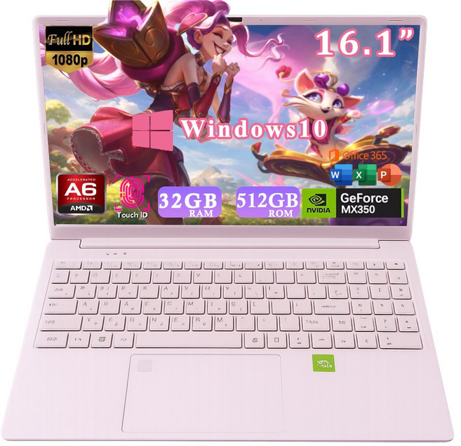 16.1인치 독립 노트북 AMD A6 NVIDIA Geforce MX350 32/512 게이밍 NVIDIA 인강용 사무용 노트북 노트북 핫딜, WIN10, 32GB, 512GB, Mist Pink
