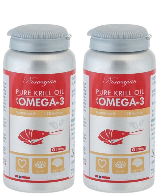 Isbjorn 挪威北極熊 南極磷蝦油 Omega-3 膠囊 120顆/瓶, 1套, 240顆