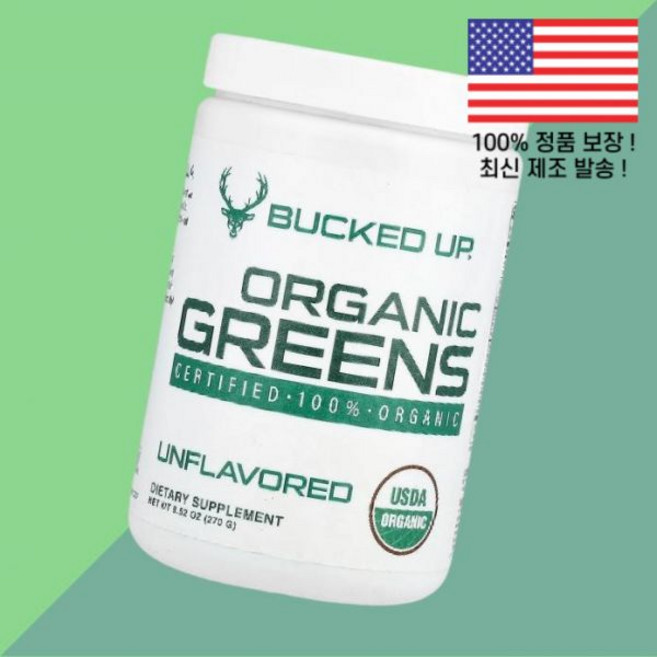 벅업 채소 무향 9.52온스 270g Bucked Up Organic Greens Unflavored 9.52oz, 1
