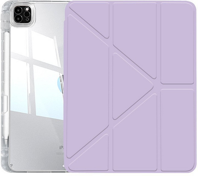 아이두지 아이패드 호환 펜슬 보관 투명 Y형 케이스, 퍼플, 1개