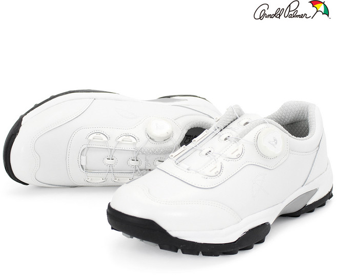 아놀드파마 국산 흰 검정 브라운 가죽 골프화 스파이크리스 파크 골프신발