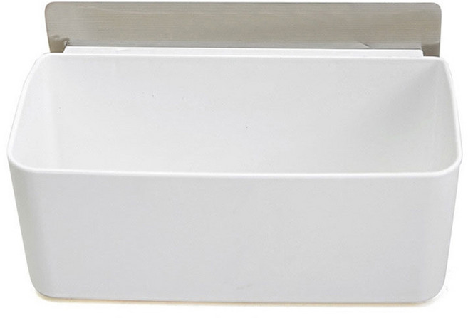 시바타 강력 흡착 욕실수납함, 화이트, 1개