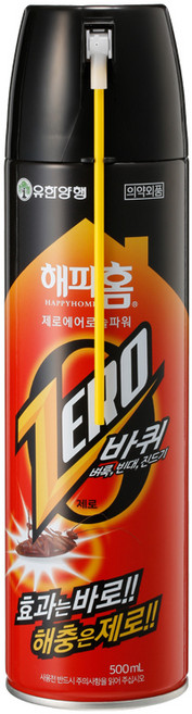 유한양행 해피홈 제로 에어로솔 파워 살충제 바퀴용, 500ml, 33개