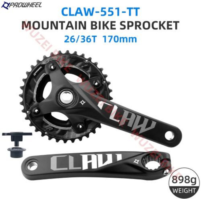 PROWHEEL 1011 스피드 산악 자전거 크랭크셋 체인링 스프로킷 하단 브래킷 BB MTB 크랭크 26 36T 28 38T 64 104BCD 170mm, BSA BB73, 5)11S 26 36T 170MM