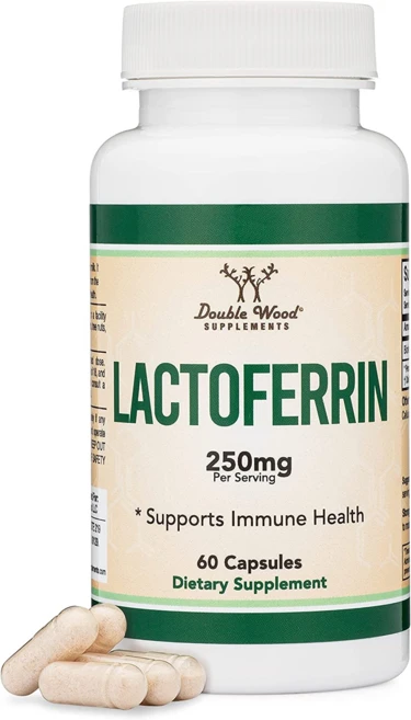 미국직배송] Double Wood Lactoferrin 250mg 락토페린 60캡슐 초유단, 1개, 60정 - 쿠팡
