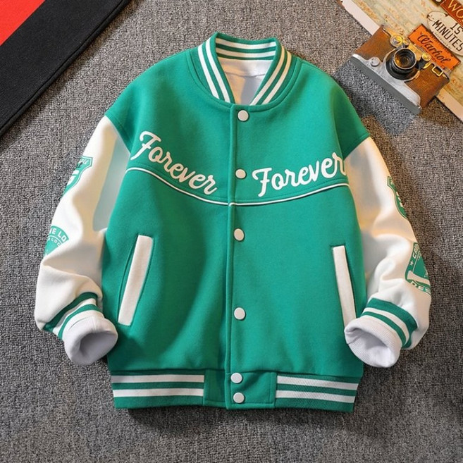 구빠방 아동 캐주얼 바시티 긴팔 야구 점퍼 자켓