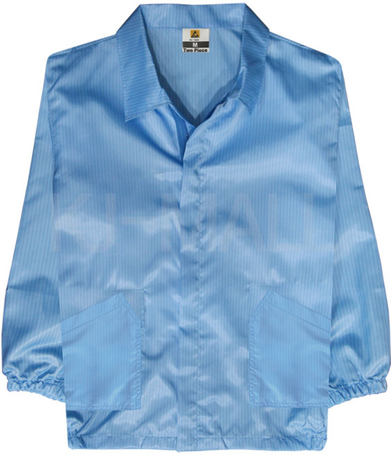 KJ 방진복 상의 Y카라 제전복 무진복 제전방진복 클린복 크린룸 반도체 정전기방지 작업복, 1개, 스카이블루