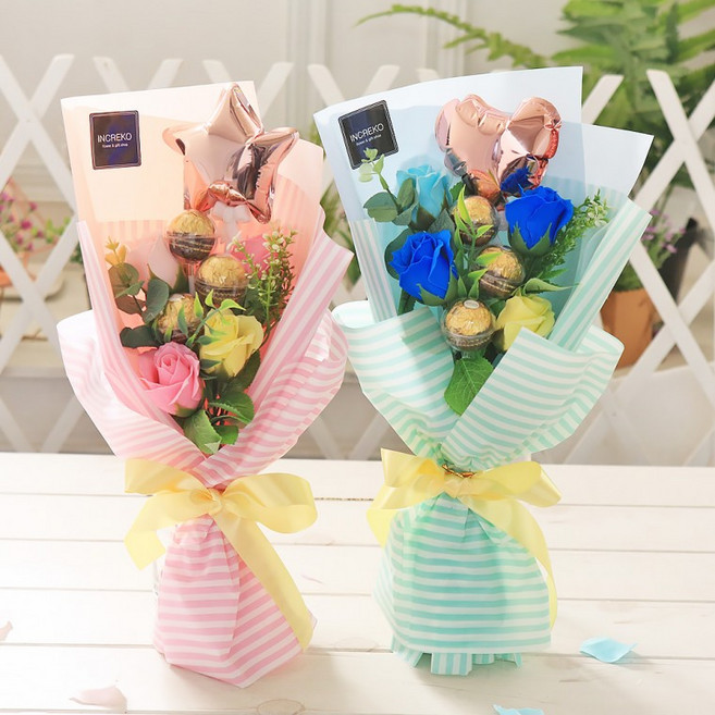 페레로로쉐 비누꽃 꽃다발 졸업 입학 발렌타인 발표회 학예회 선물, 1개