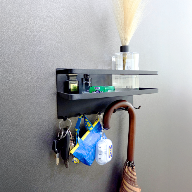 맥스 자석선반 무타공 세탁기 냉장고 현관문 틈새 선반, 1개, 일반형_화이트