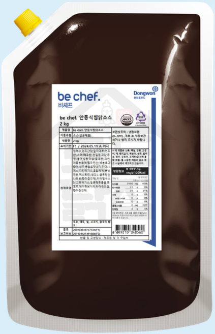동원 홈푸드 비셰프 안동식 찜닭소스 2kg 간장 안동, 1세트, 2L