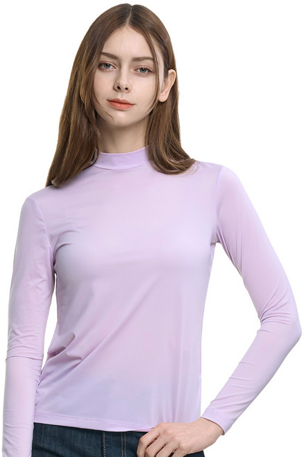 <투엘라> 여성 쿨 반폴라 긴팔티 / 나일론 냉감 스포츠 아웃도어 골프 레이어드 이너 긴팔 티셔츠