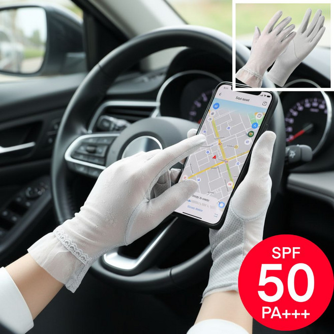 러벨르 여성 운전자 레이스장갑 uv 자외선차단 터치가능