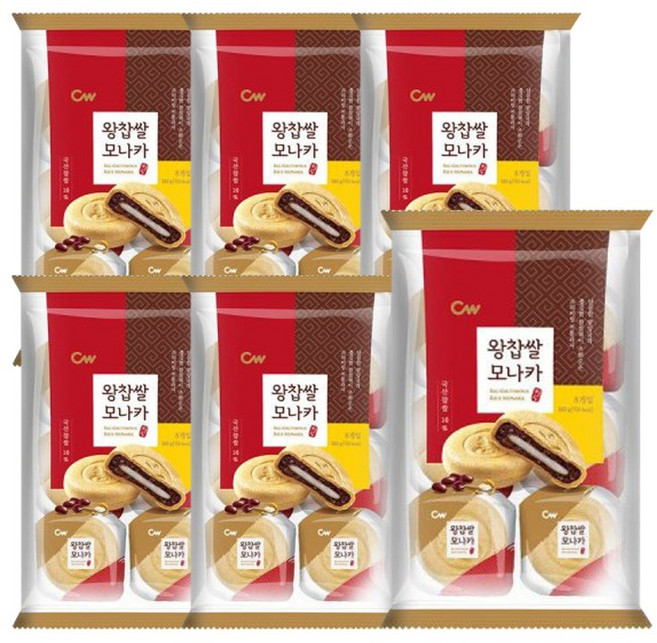 청우식품 왕찹쌀 모나카 8p, 240g, 6개