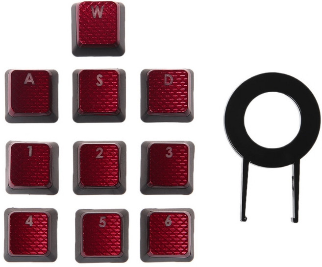 CORSAIR K70 K65 K95 G710 Strafe 기계식 키보드 키 캡 백라이트 방향을위한 10pcs GRB 키 캡, 빨간색, 텐키리스