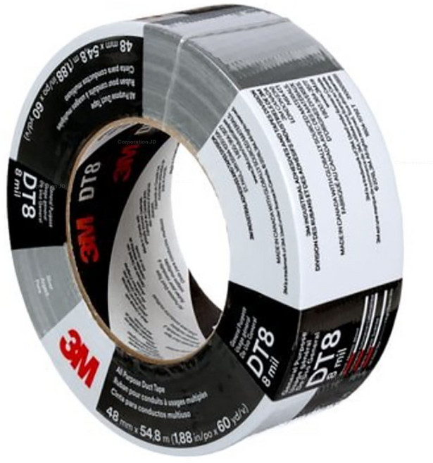 3M 다목적 덕트 테이프 대용량 48mm 닥트 청 청면 포장 고강도 강력 덕테이프 파이프 앵글, 1개, DT17(검정)