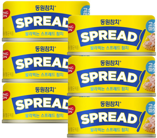 동원참치 스프레드 고소마요, 100g, 6개