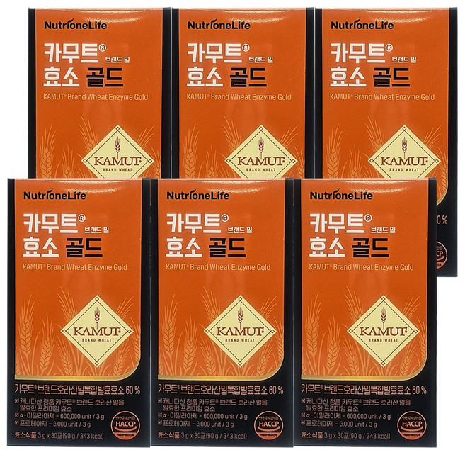 [무료배송/오늘출발] 뉴트리원 카무트효소 골드 곡물맛 발효효소 세트구성, 6개, 30회분