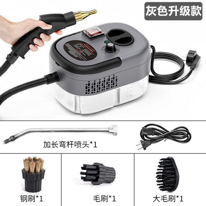 高壓高溫蒸汽清潔機 110V 220V 家用消毒清潔, 灰色 旋鈕款 1200ml【基礎套裝】,美規 110V