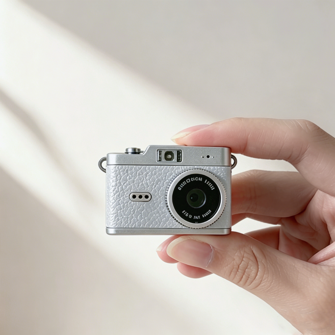 휴대용 Y2k 키링 디지털 카메라 초소형 레트로 감성 디카 SD카드 포함, 화이트