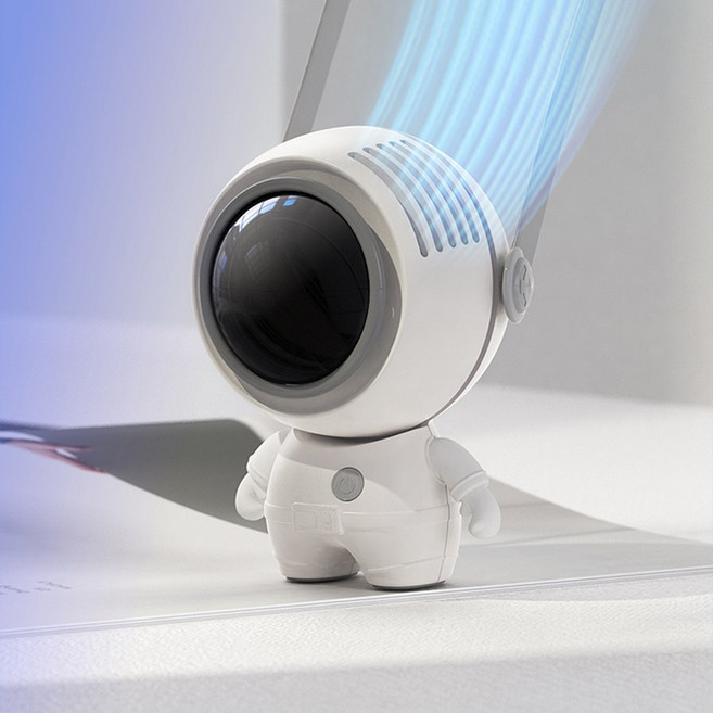 샤오미 미니 무선 휴대용 탁상용 저소음 날개없는 손 우주비행사 목걸이 선풍기, 샤오미 우주비행사 선풍기 블랙