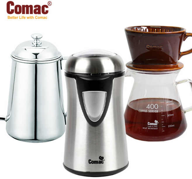 코맥 커피핸드드립 전동커피그라인더 ME1 + 바리스타 드립주전자 700ml + 드립세트 400ml, 혼합색상, 1세트