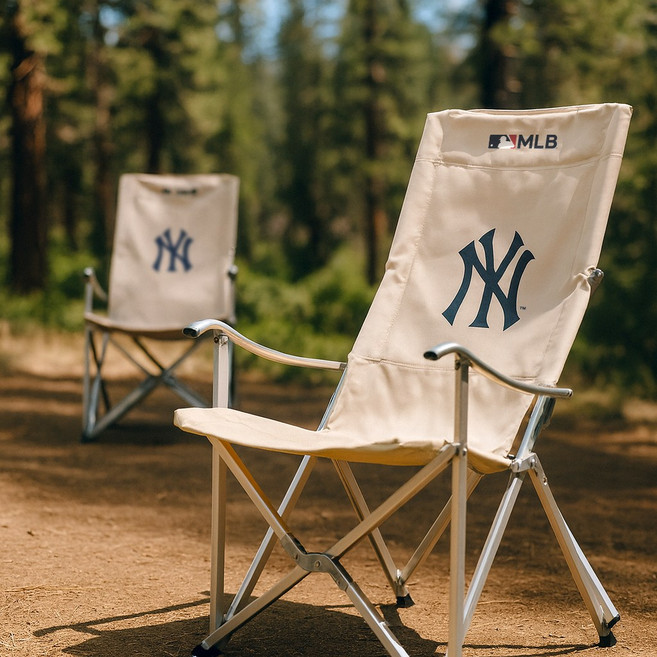 MLB NY양키스 릴렉스 캠핑체어, 아이보리, 1개