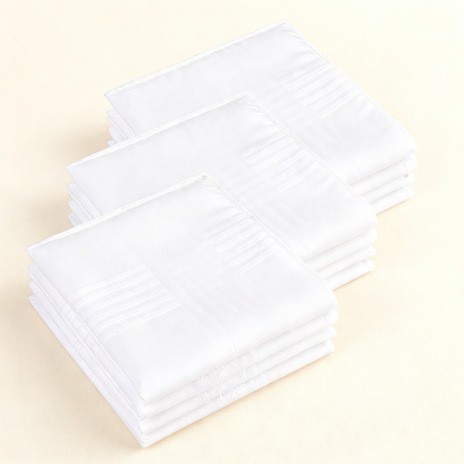 남자 순면 손수건 세트 - 신사 스타일 고급 패브릭 데일리 필수템