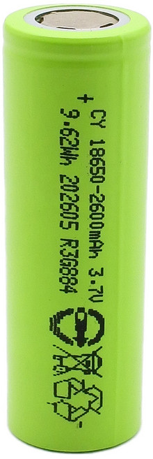 台灣BSMI認證 平頭18650充電電池 3.7V 2600mAh, 1個, 1個裝