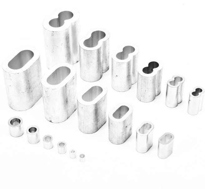 로프천국 와이어 슬리브 압착 알루미늄 고정 클립 페럴 터미널 10개, 8자형, 8자형, 6mm