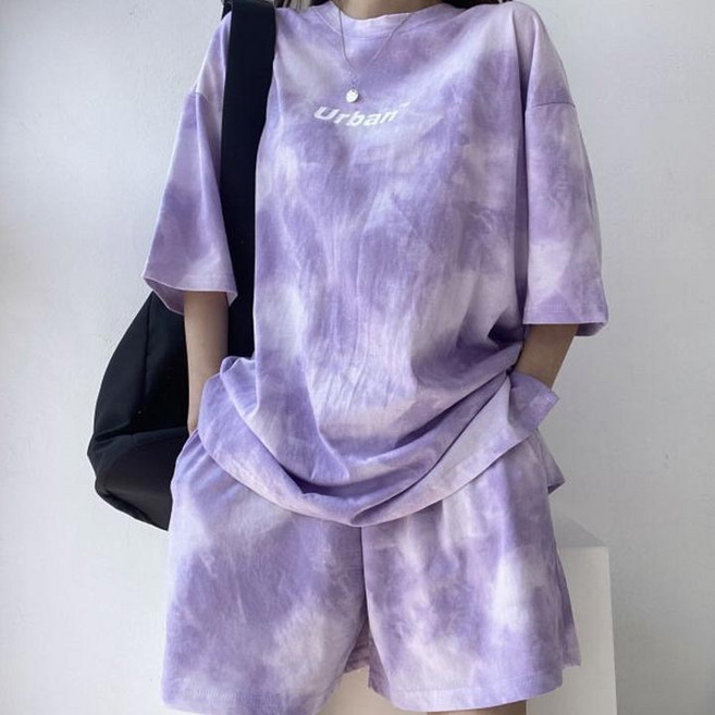 룩업 레터링 나염세트 반팔세트 운동복 조깅룩 홈웨어 트레이닝 상하세트