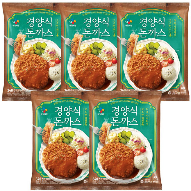 [ 대용량 ] CJ 비비고 고메 경양식 돈까스 5개, 340g