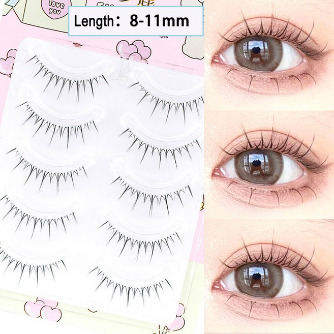 드림 디어 줄기 자연 자형 타입 투명 업그레이드 부드러운 14MM 속눈썹, W-11, 1개