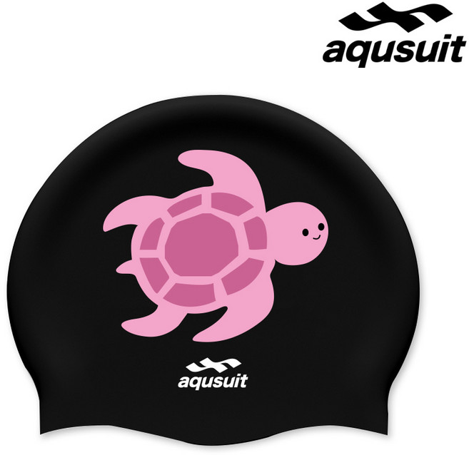 아퀴스트 실리콘 거북이 수영모자, (단종)블랙, 1개