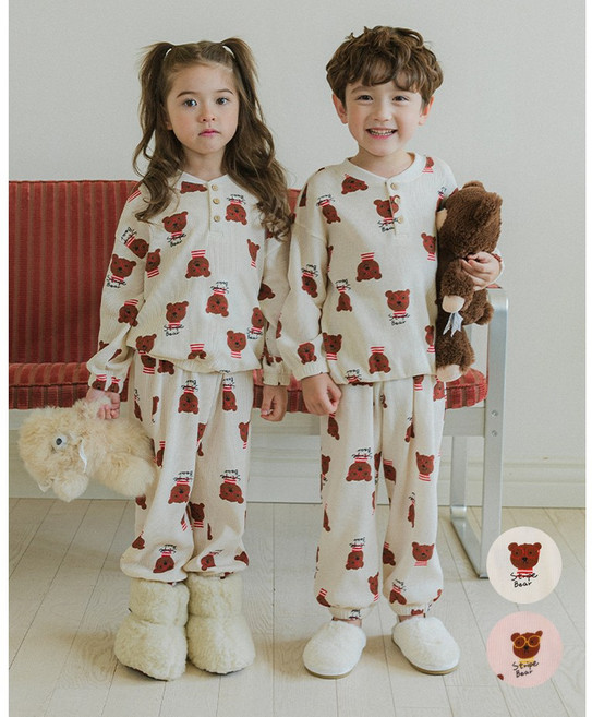 [해피버스] 안경베어 파자마세트