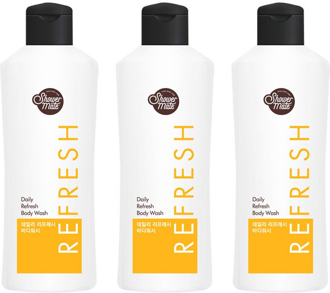애경 샤워메이트 리프레시 망고 바디워시, 3개, 180ml