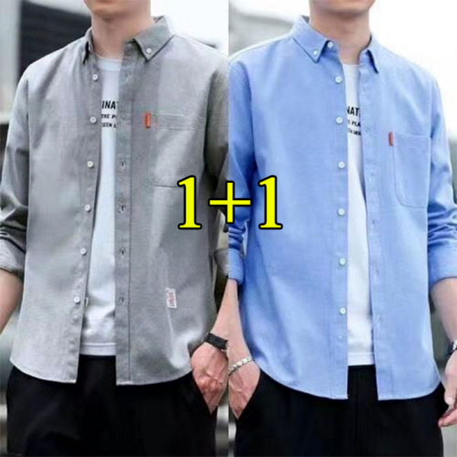 FINE ART 1+1 남자 빅사이즈 긴팔 셔츠 캐주얼 남방 오버핏 긴팔 티셔츠 얇은 가디건 봄여름 L~5XL