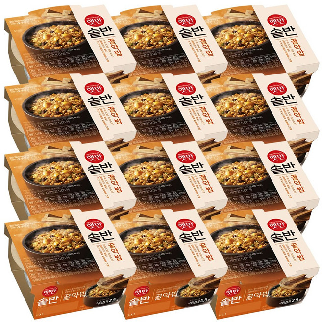 햇반 솥반 꿀약밥, 210g, 12개