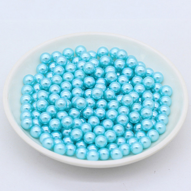 액세서리 없음 원형 목걸이 구슬 다채로운 귀걸이 ABS 6mm DIY 보석 구멍 느슨한 모조 진주 만들기 4mm 8mm 3mm, 3mm 1000pcs, blue lake, 1개