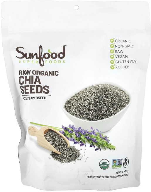 Sunfood 무가공 유기농 치아씨 454g(1lb), Sunfood 무가공 유기농 치아씨 454g1lb - 쿠팡